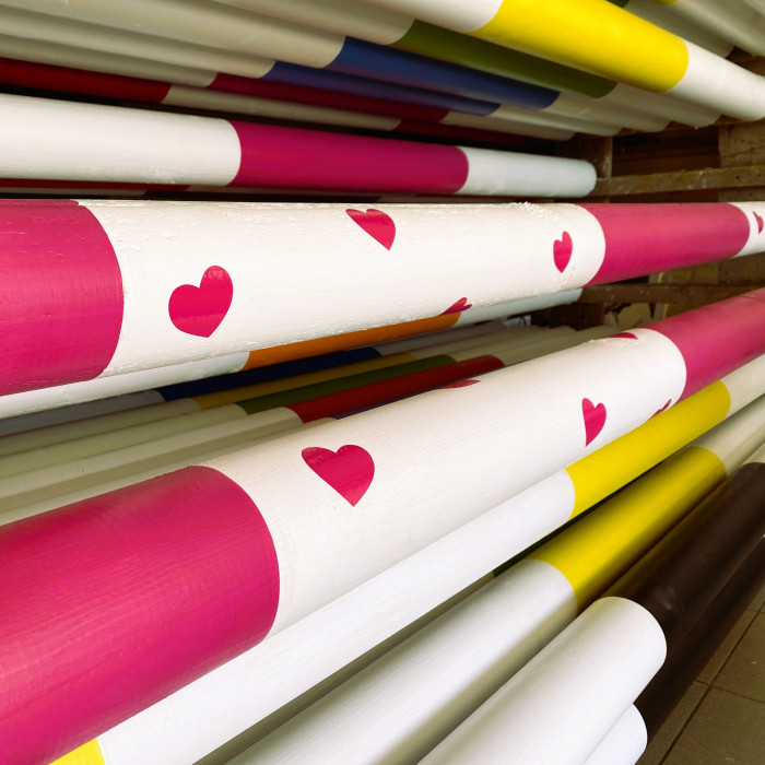 Coreless Horse Jump Wooden Pole (painted)